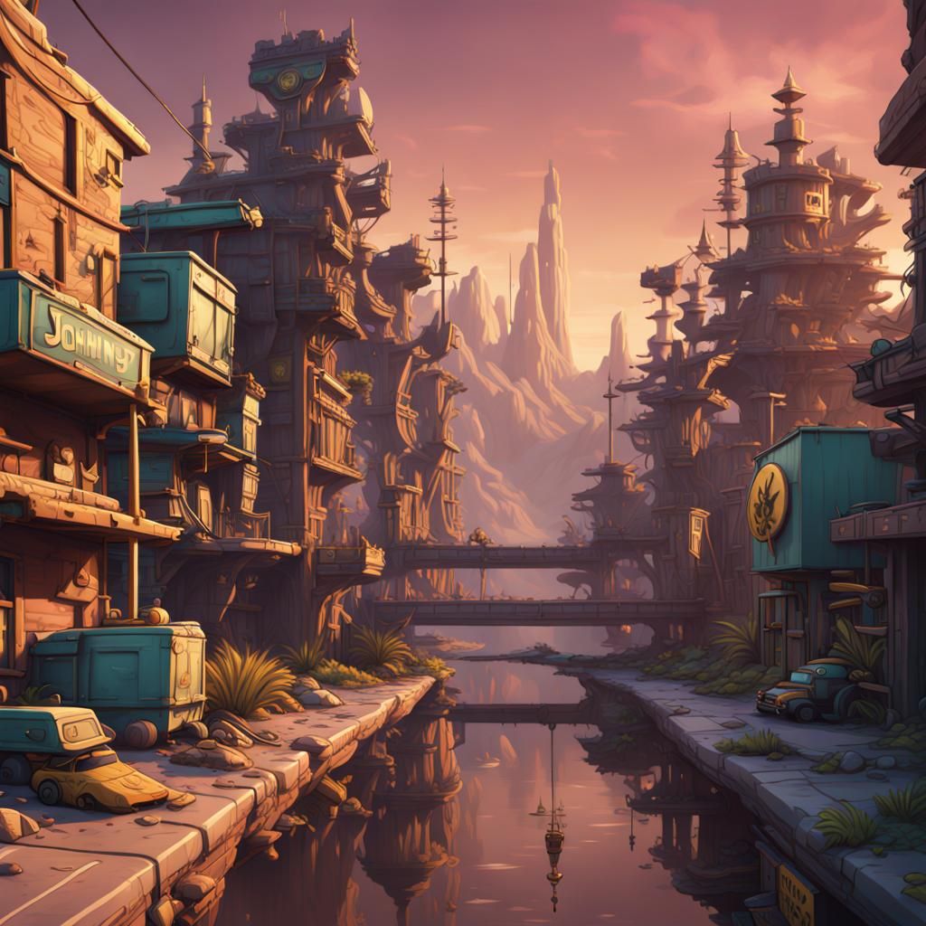 Johnny Test: Detailed Matte Painting in 8K