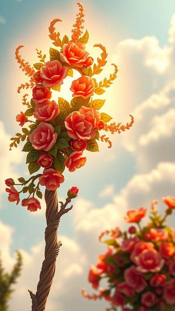 Surreal Summer Staff Radiates Enchanted Energy in Vibrant Fl...