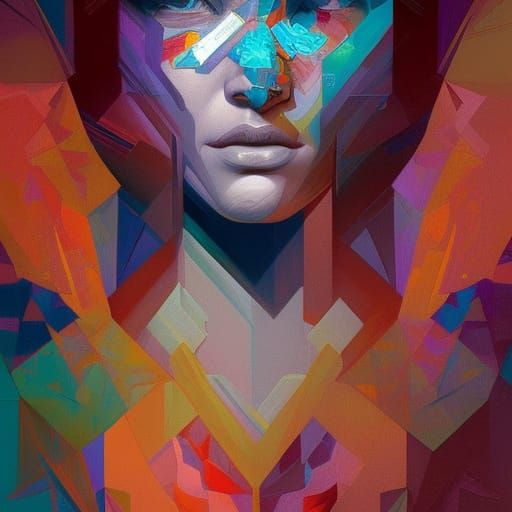 Abstract woman: emotions as colors