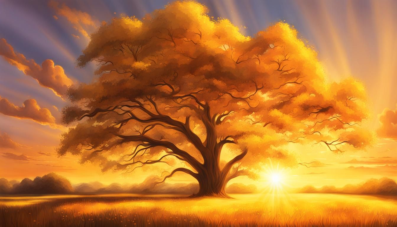 Surreal Golden Hour Sunrise Landscape in Hyperrealism