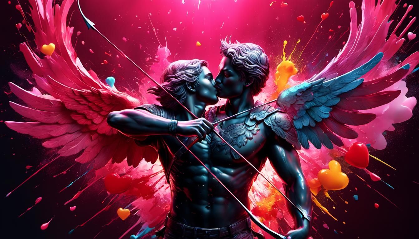 Cupid's Arrow: A Digital Painting of Love