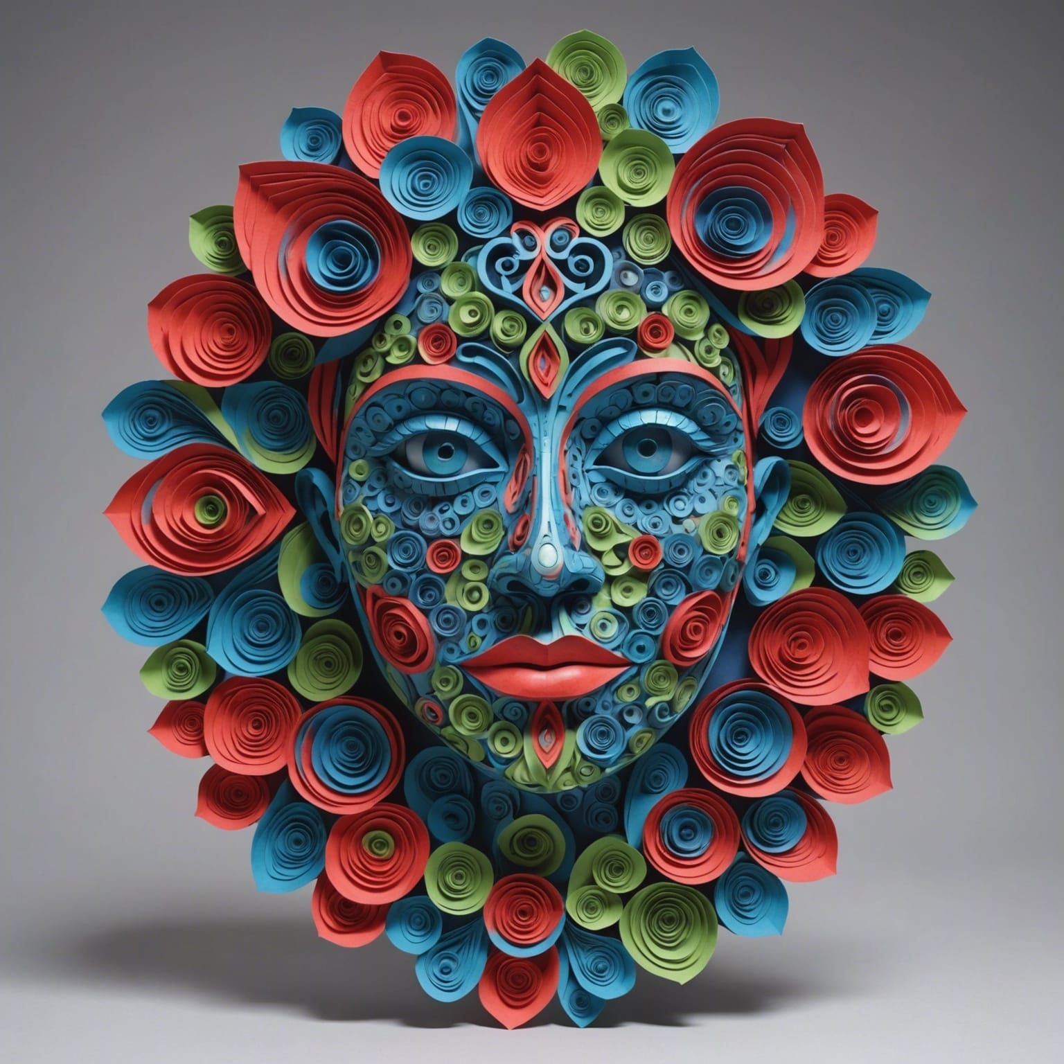 Colorful Paper Sculpture of a Person