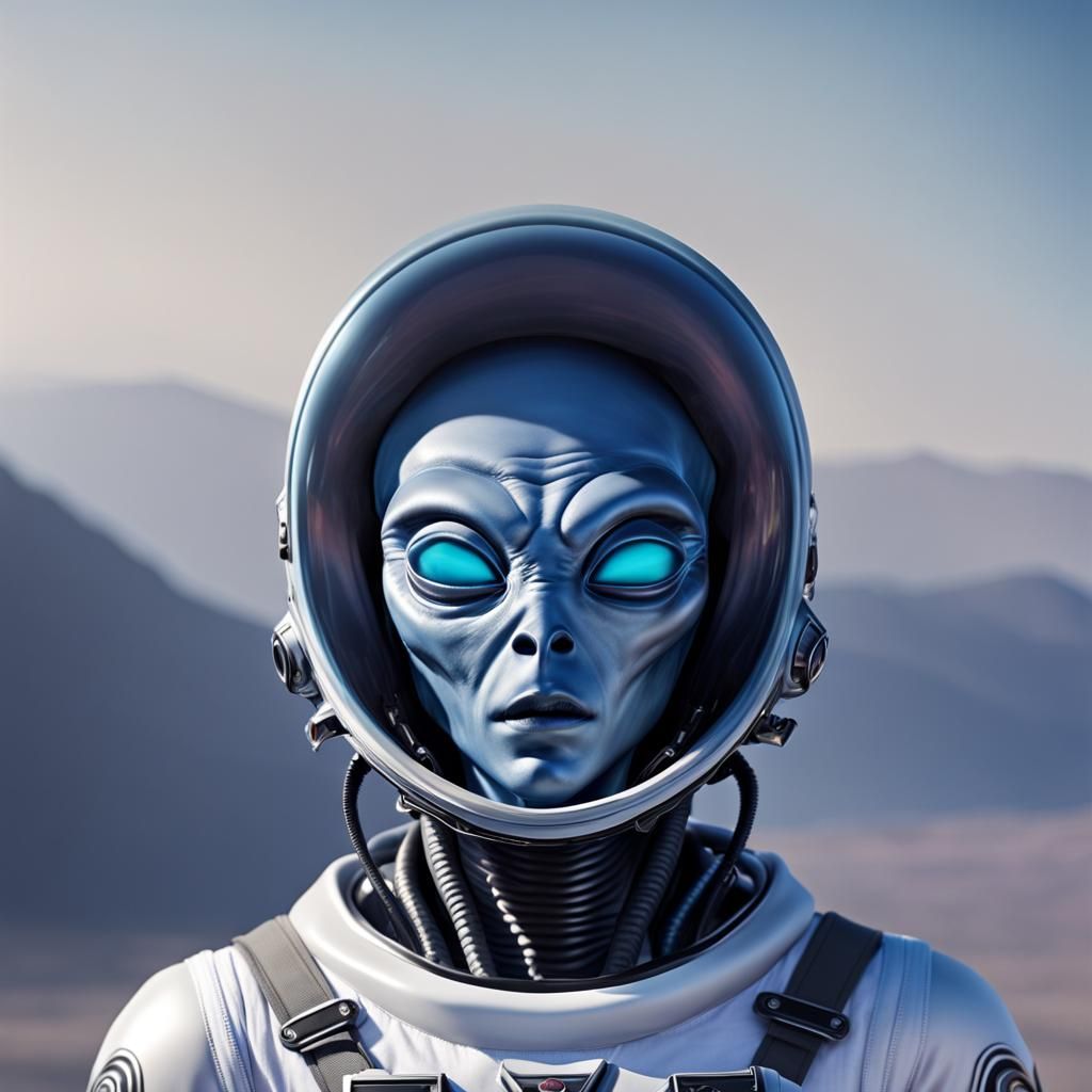 Epic Planetary Alignment with Alien Face, Sci-Fi Art