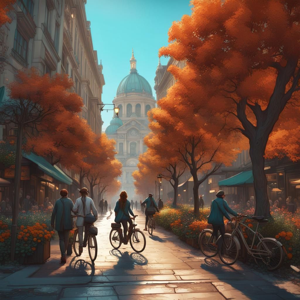 Lively Cityscape with Dynamic Lighting, 8K