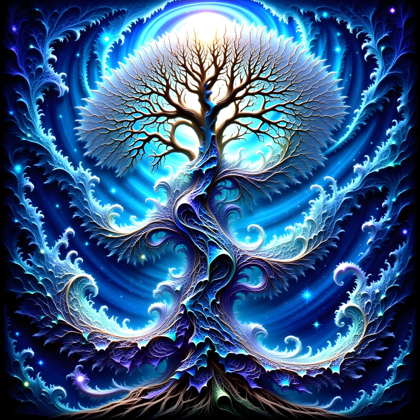 Cosmic Ouroboros and Fractal Tree in Nebula