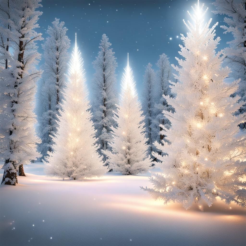 Swarovski Crystal Christmas Tree Forest with Snowflakes