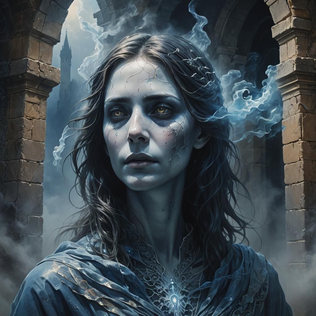 Eerie Ghost in Ancient Castle Concept Art