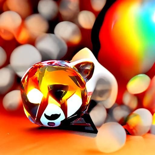 Crystal Red Panda Figurine in ZBrush 3D