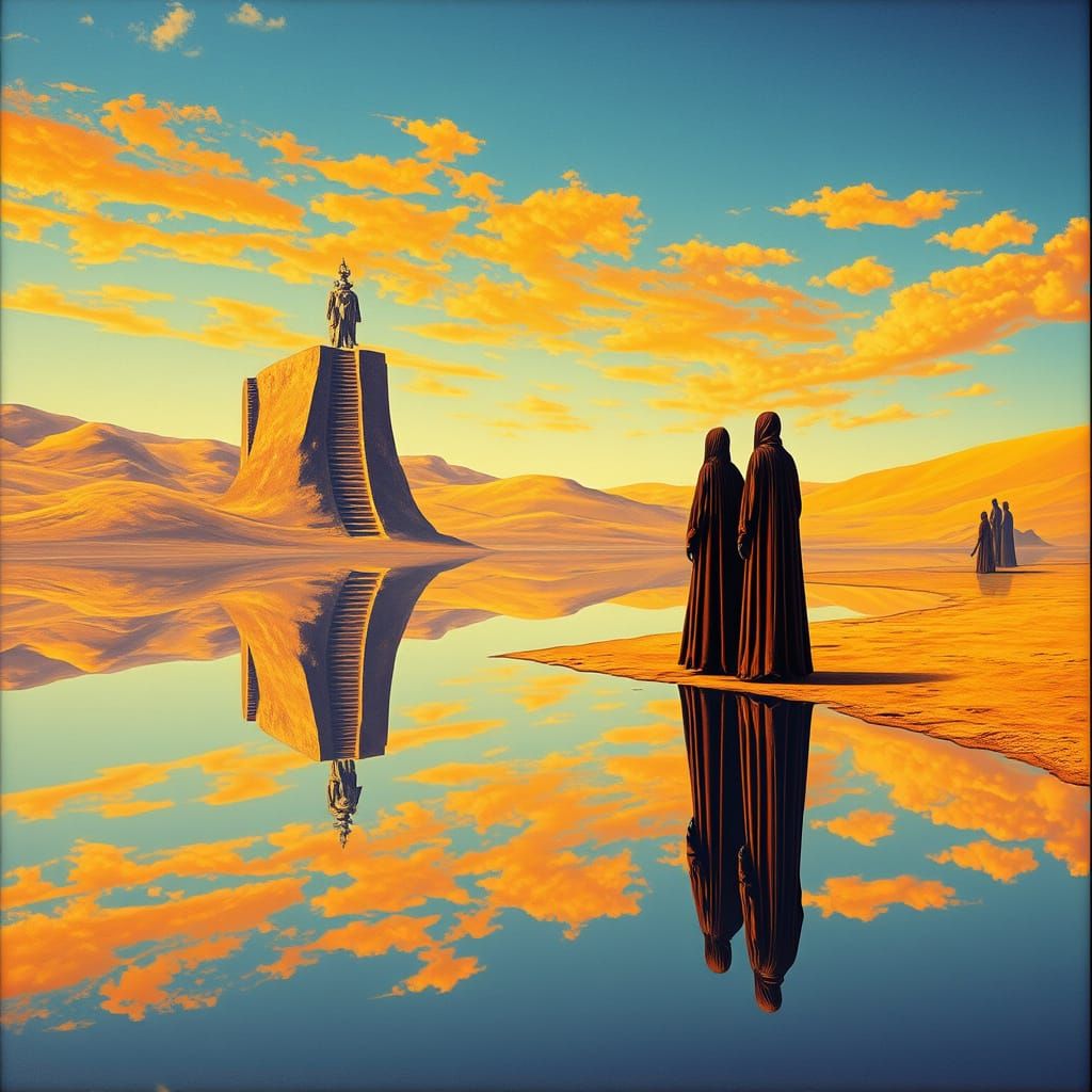 Surreal Desert Lake Reflects Dreamscape