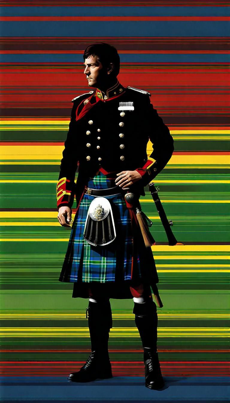 Kilt with The MacLellan tartan is a pattern of stripes that ...