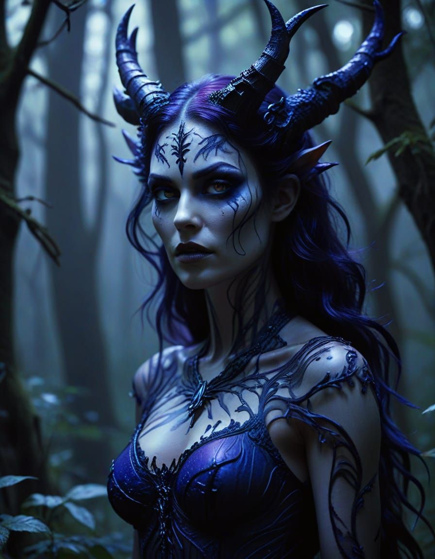 Lilith, Dark Fantasy Goddess in Gothic Romanticism Style