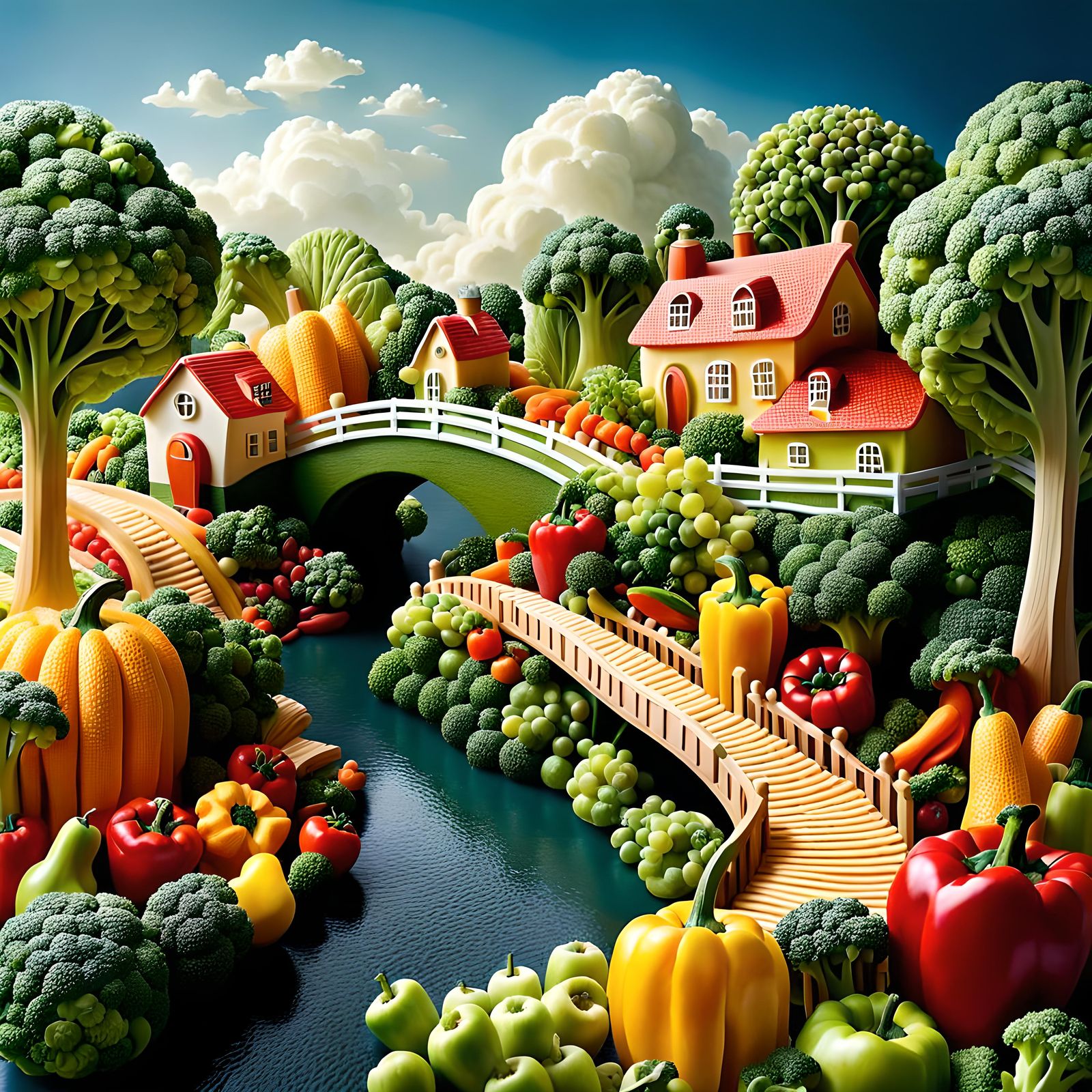 Whimsical edible landscape 🫑