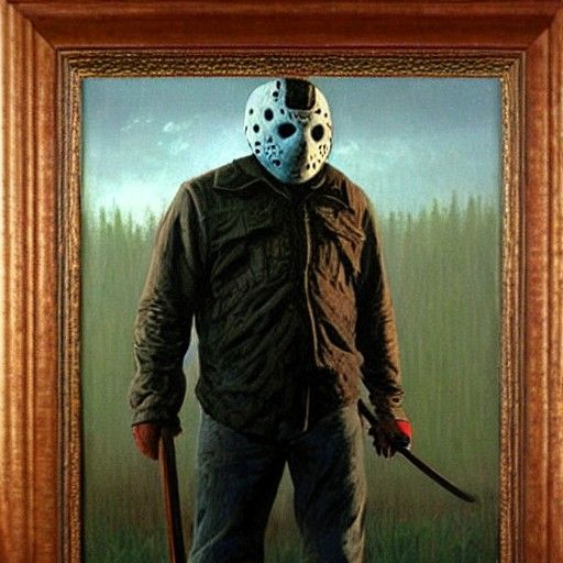Jason Voorhees as Oil Painting Portrait