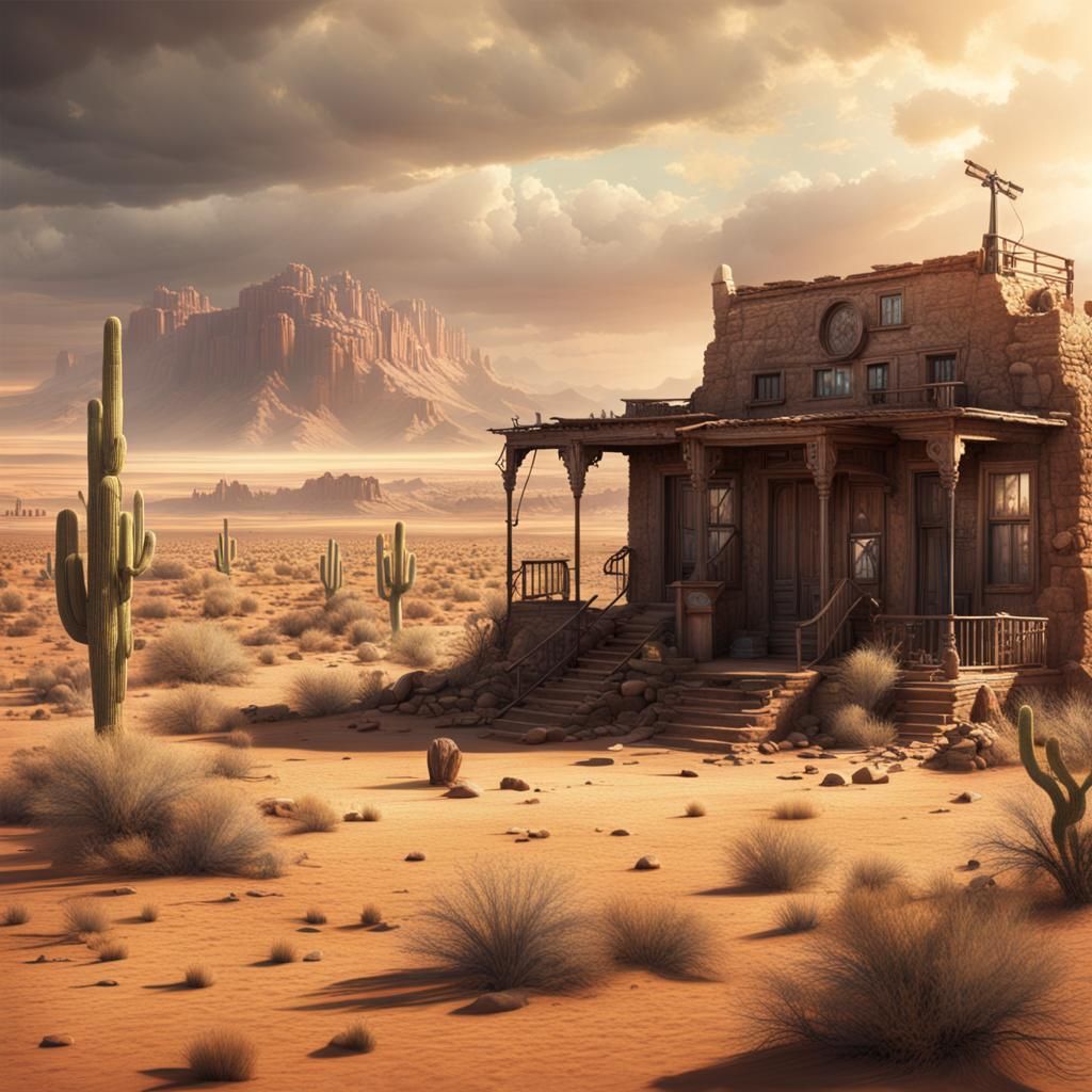 Epic Desert Ghost Town: Digital Matte Painting