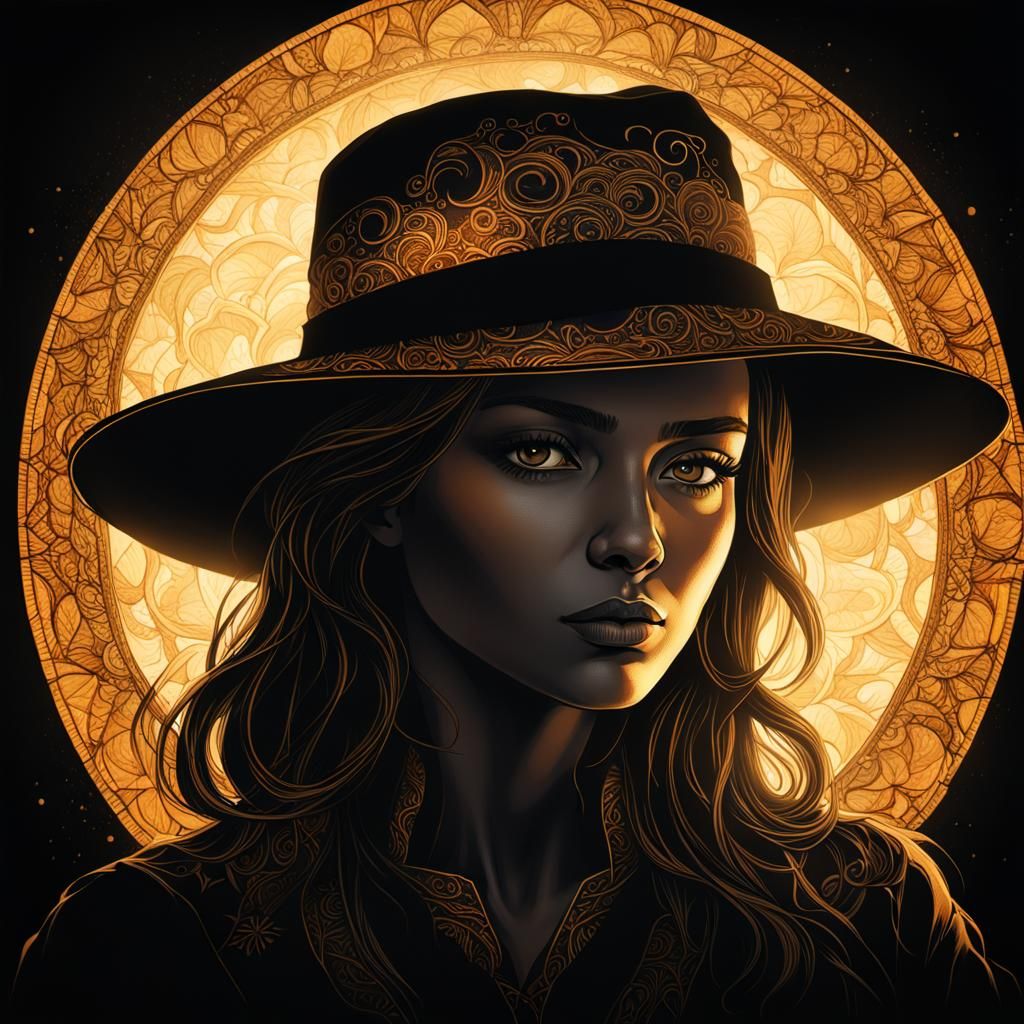 macro silhouette showing off her head and shoulders