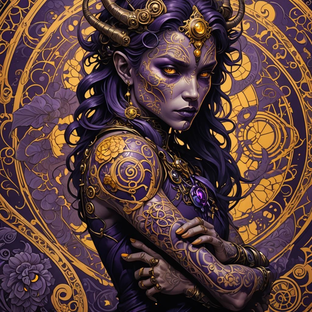 Surreal Close-up of Mysterious, Ornate Tattoo