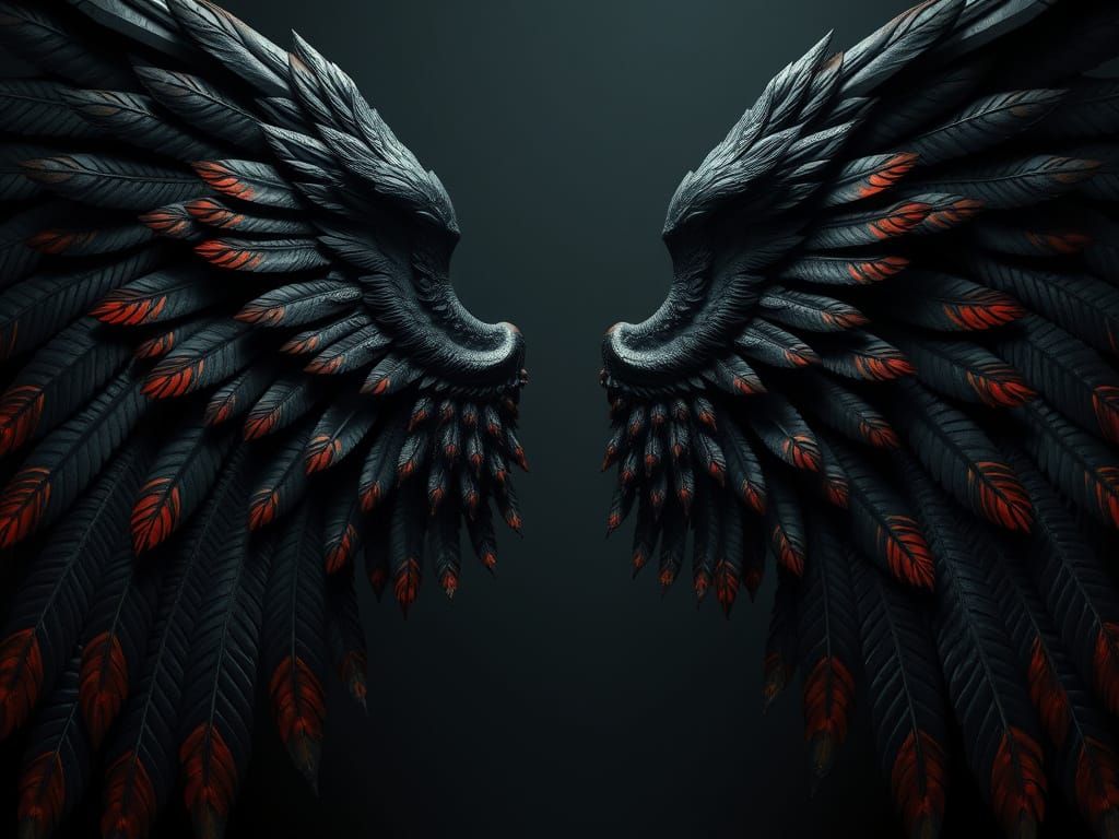 Dark Angel Wings in Dark Fantasy Style