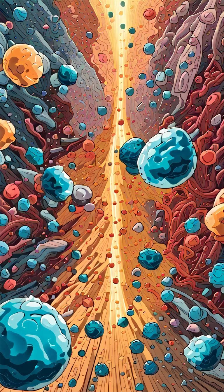 Spinning Mercury Blobs in Psychedelic Digital Art