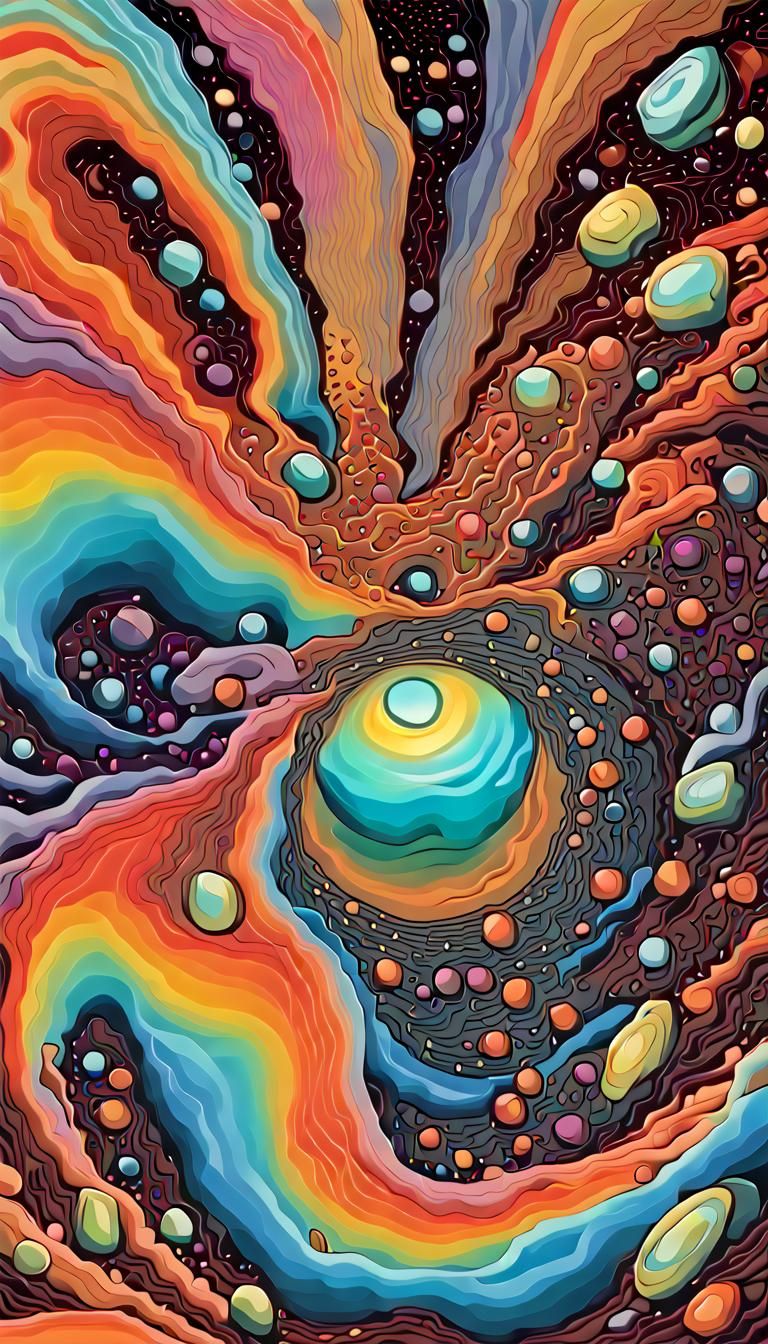 Spinning Mercury Blobs: 3D Psychedelic Art