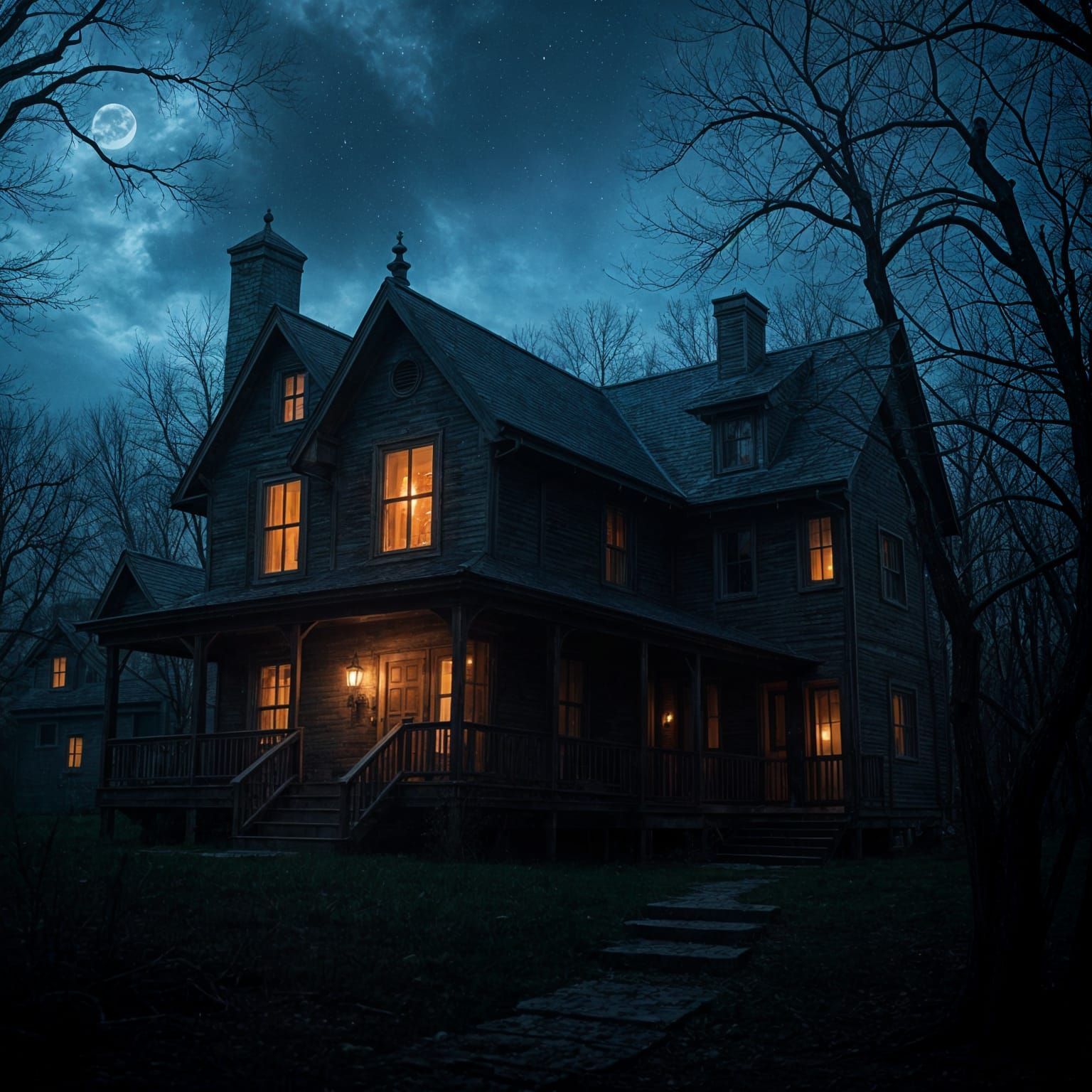 Creepy Haunted House Nightmare with Cat in 4K