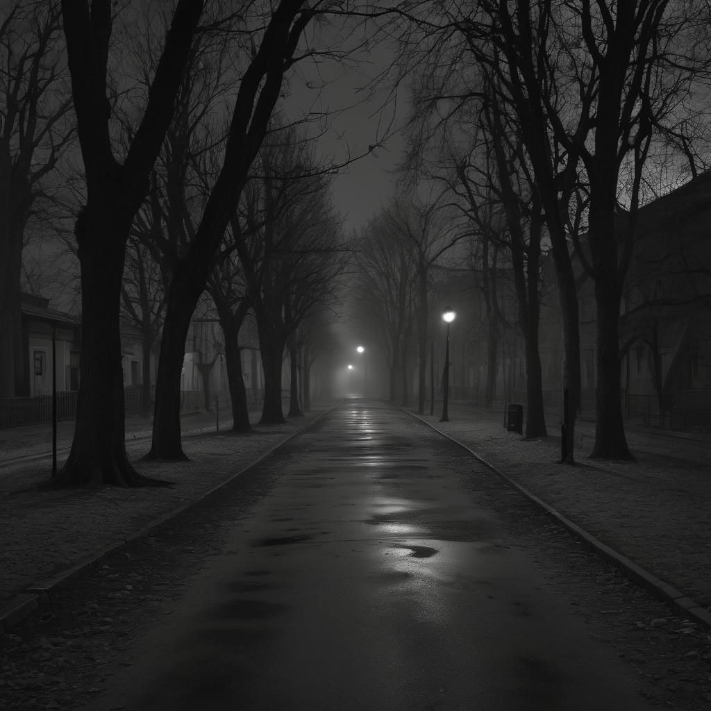 Eerie Nostalgic Boulevard in Liminal Space