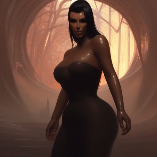 Dark Fantasy Portrait in Art Nouveau Style