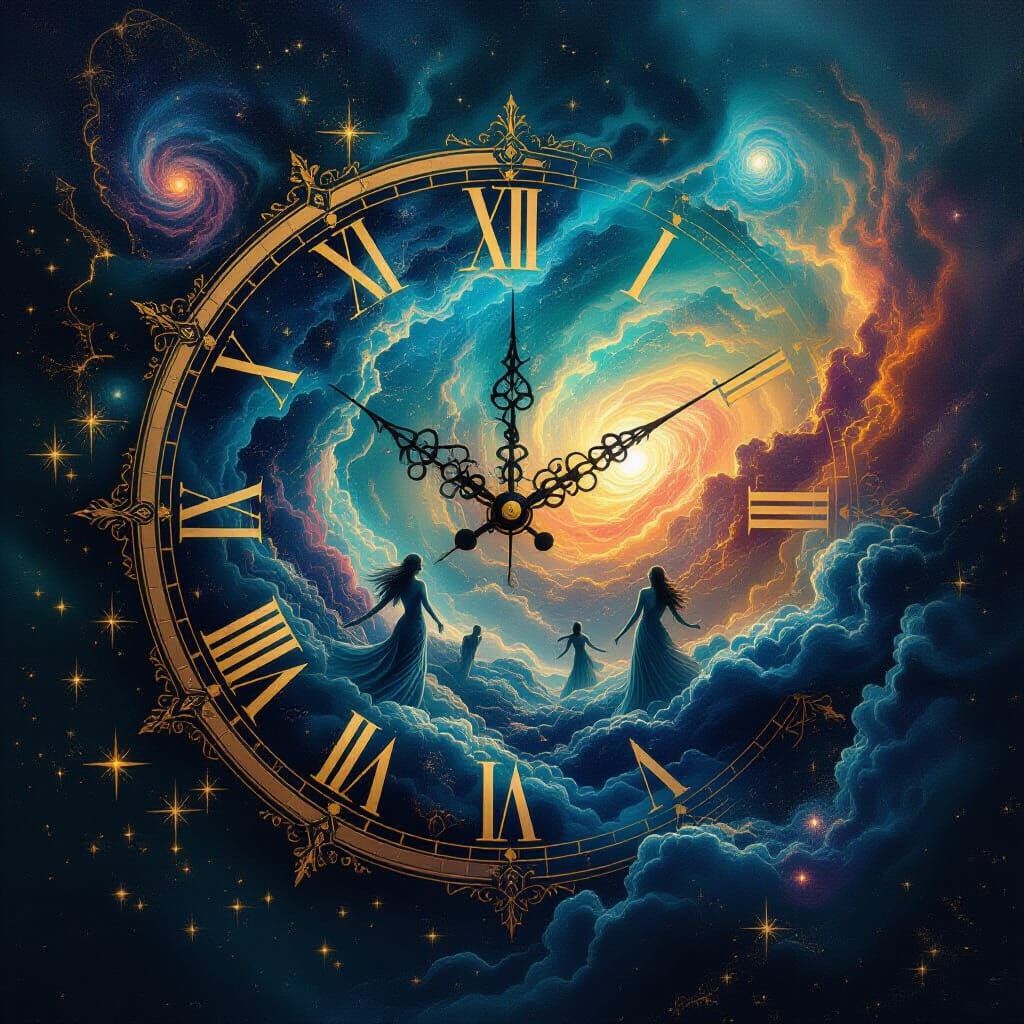 Time is an Illusion. Psychedelic Art Nouveau Fantastism