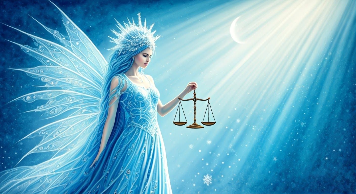 Libra Zodiac Maiden in Winter Wonderland