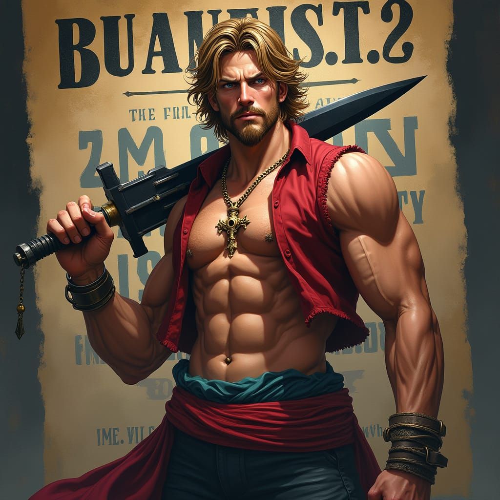 Pirate Jack Pendrick with Bounty Poster, Matte Painting