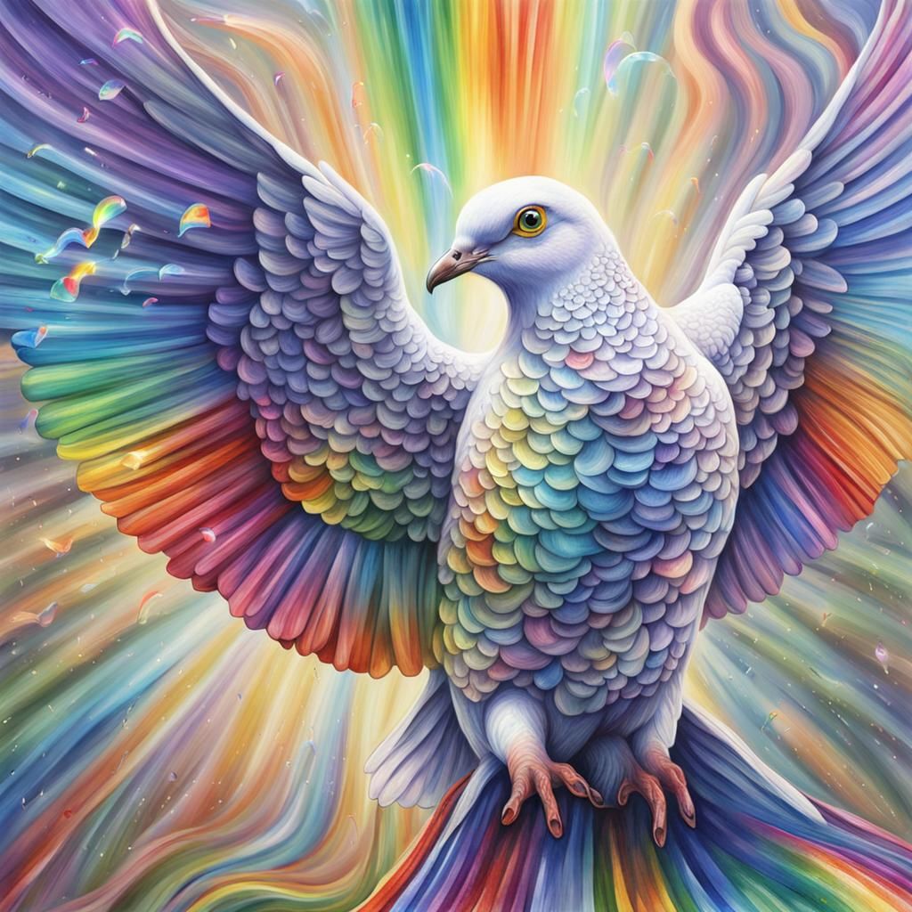 Rainbow Reflections in Crystalline Dove