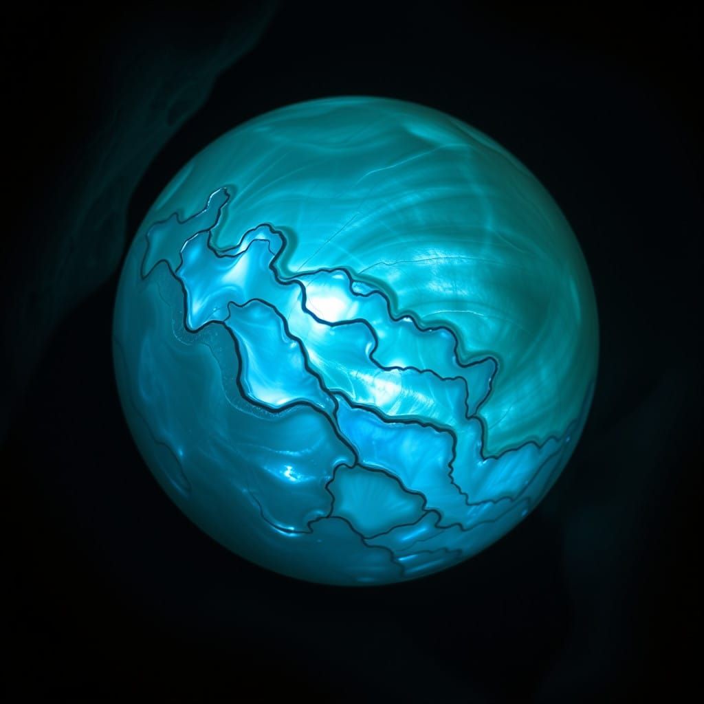Luminous, Fist-Sized Pearl Glows with Ethereal, Shifting Col...