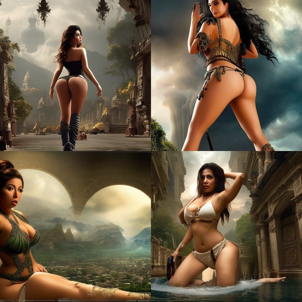 Detailed Digital Painting of a Curvaceous Latina