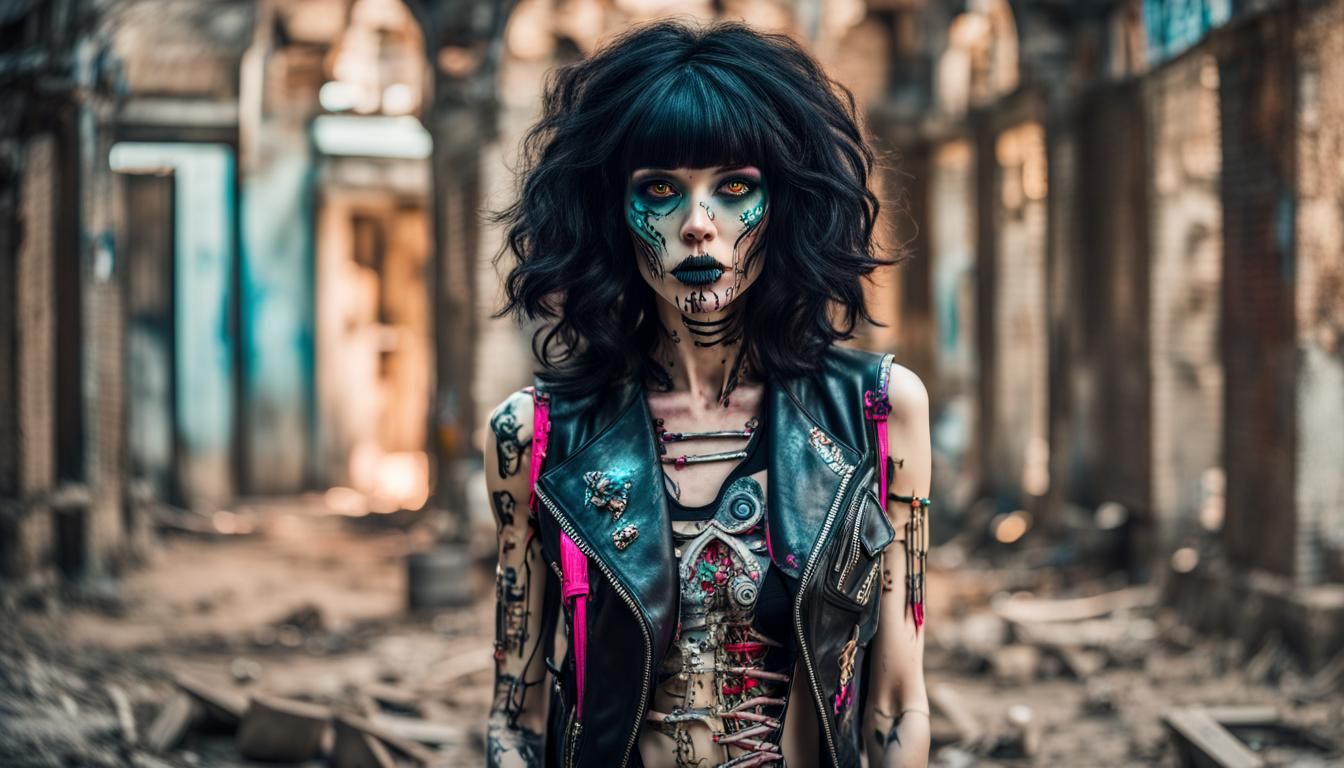 Fashion Zombie: Rosa with Neon Tribal Designs