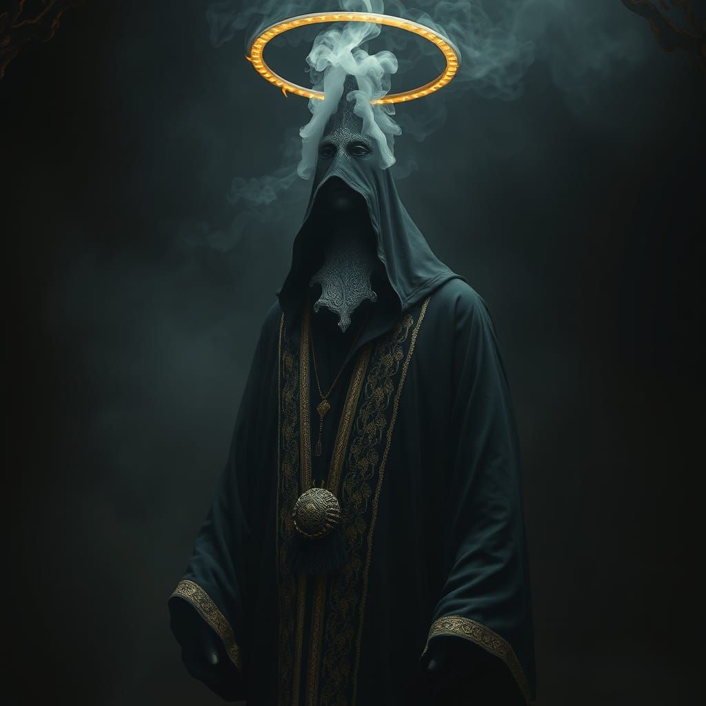 Mysterious Genie in Dark, Ancient Setting