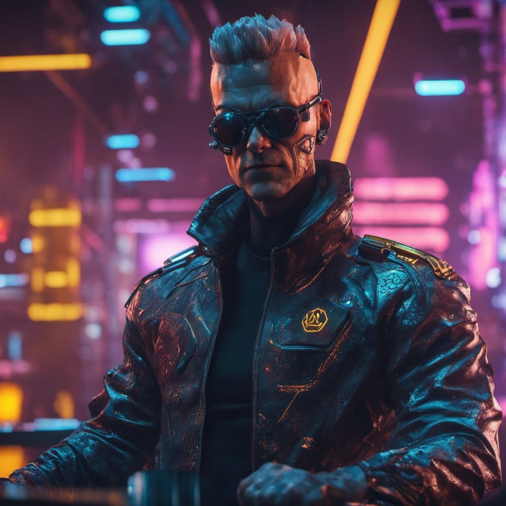 Cyberpunk Hacker Villain in Detailed 3D Rendering