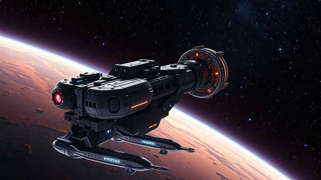 Deep Space 14 Space Station in Orbit of Arid Planet Nimbus 3