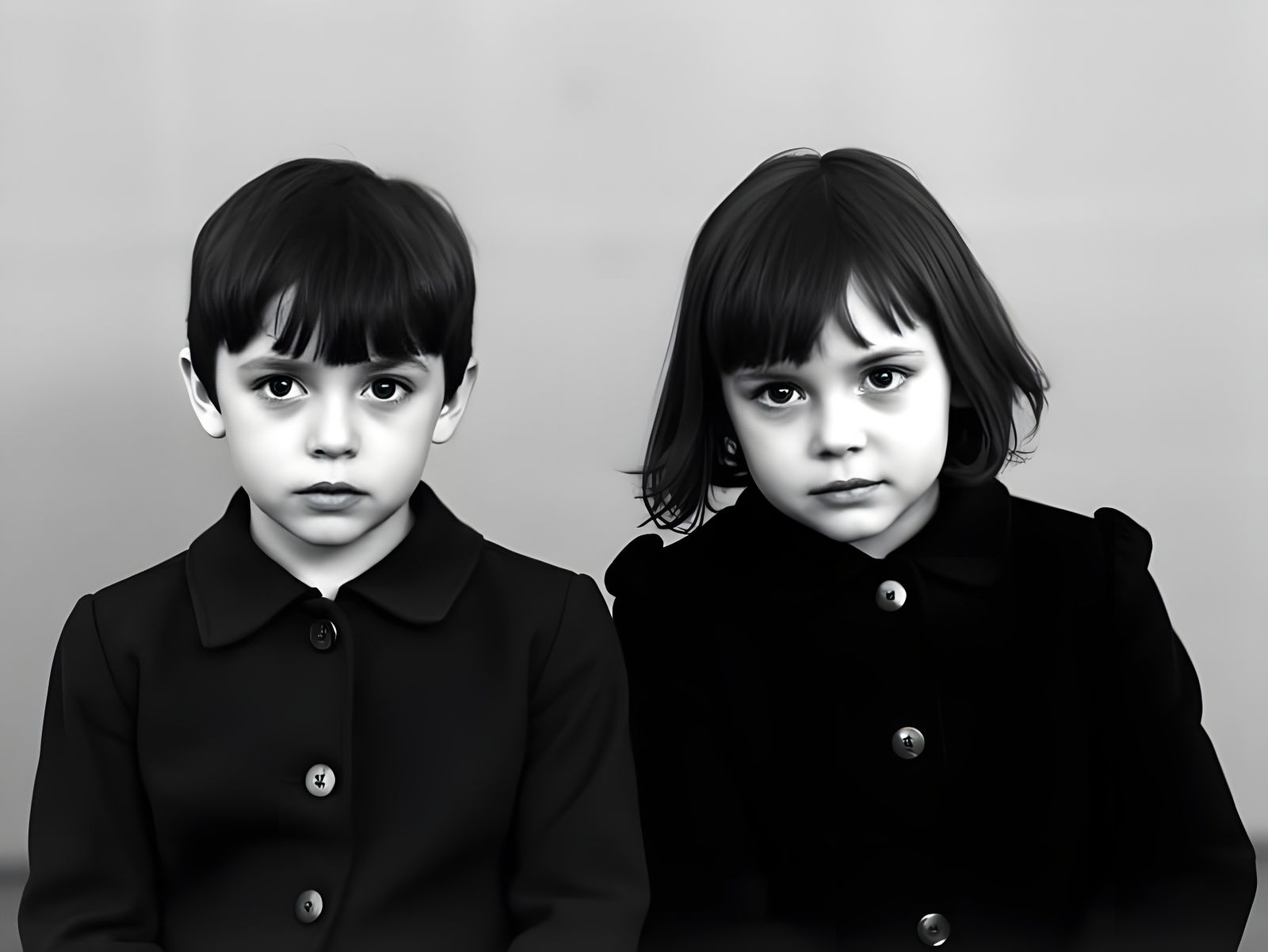 Eerie Twin Portrait in Documentary Style