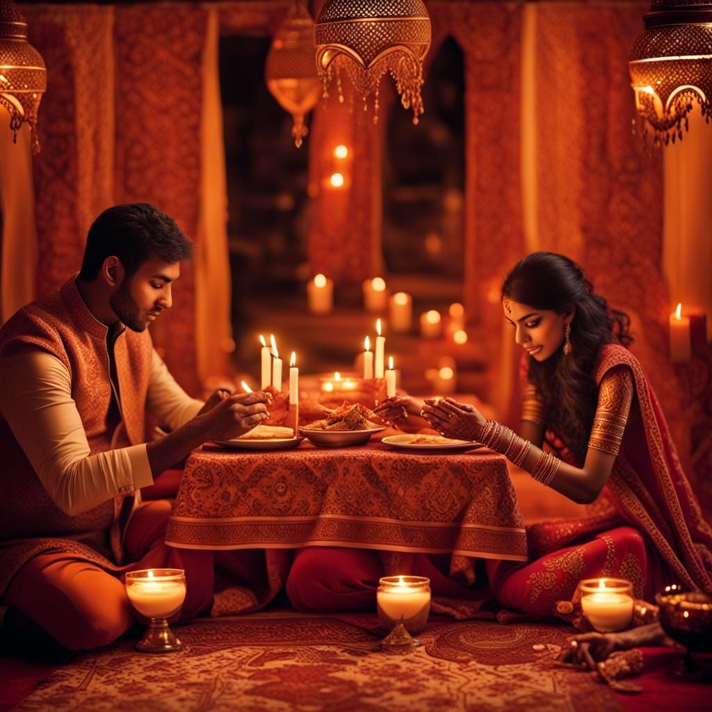 Romantic Candlelit Dinner with Indian Cuisine