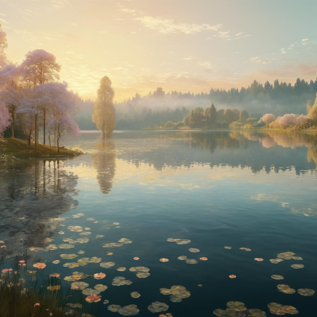 Art Nouveau Landscape in Klimt Style