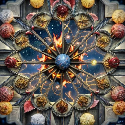 Fiery Surreal Landscape in Vibrant 3D