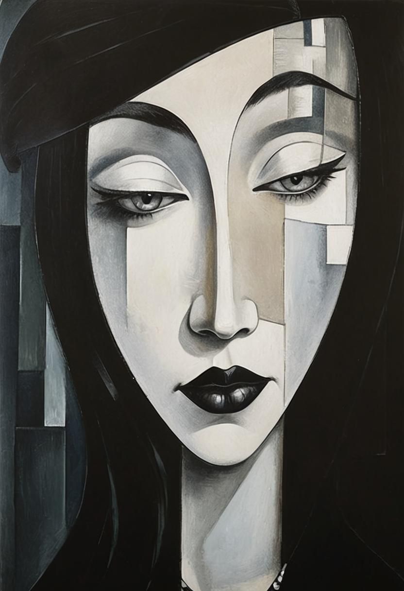 Glamorous Flapper Portrait in Art Deco Style