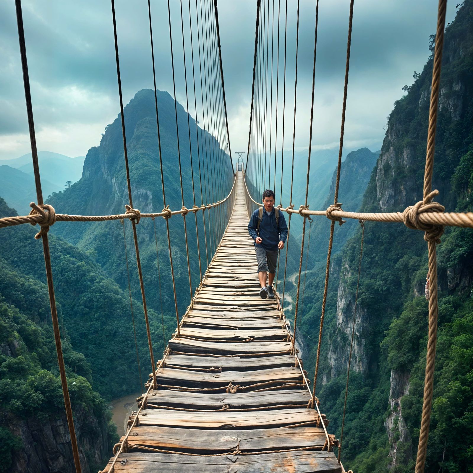 Daring Adventurer Faces Isolation on Tibetan Suspension Brid...