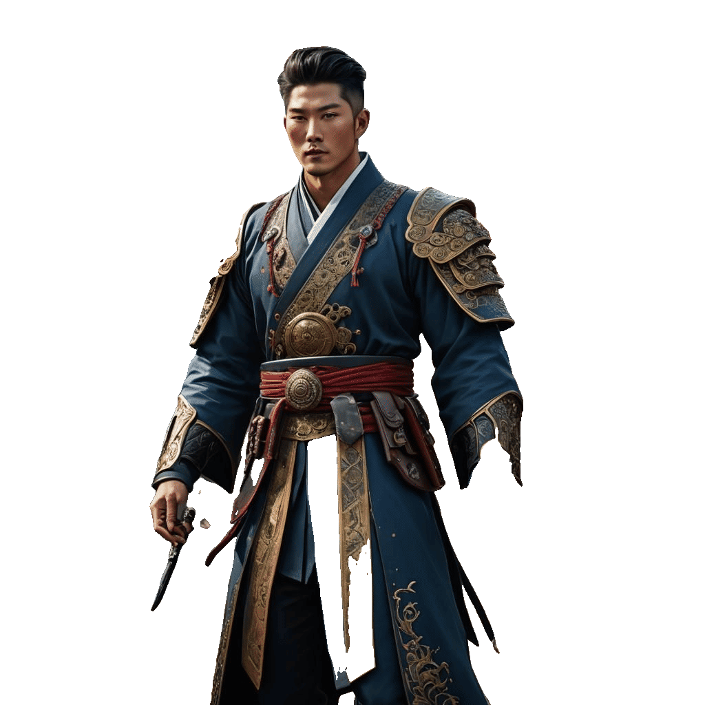 Beautiful Young Korean Man: Detailed Fantasy Portrait