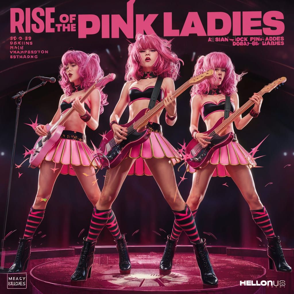 Pink Ladies Album Cover as 3D Digital Art