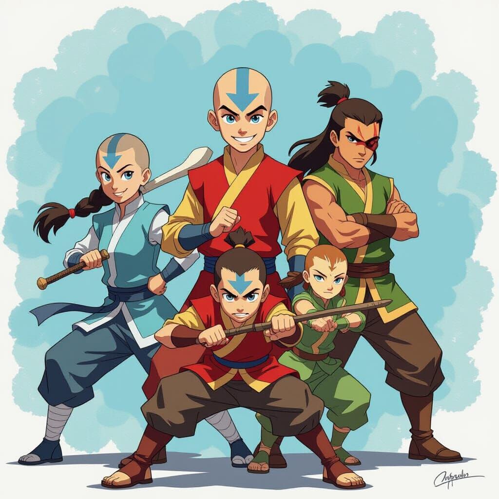 Avatar Characters Reimagined as Humans Digital Painting