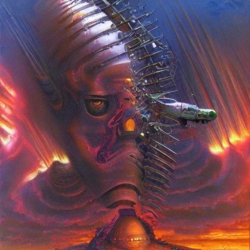 Sci-Fi Landscape in the Style of Jim Burns