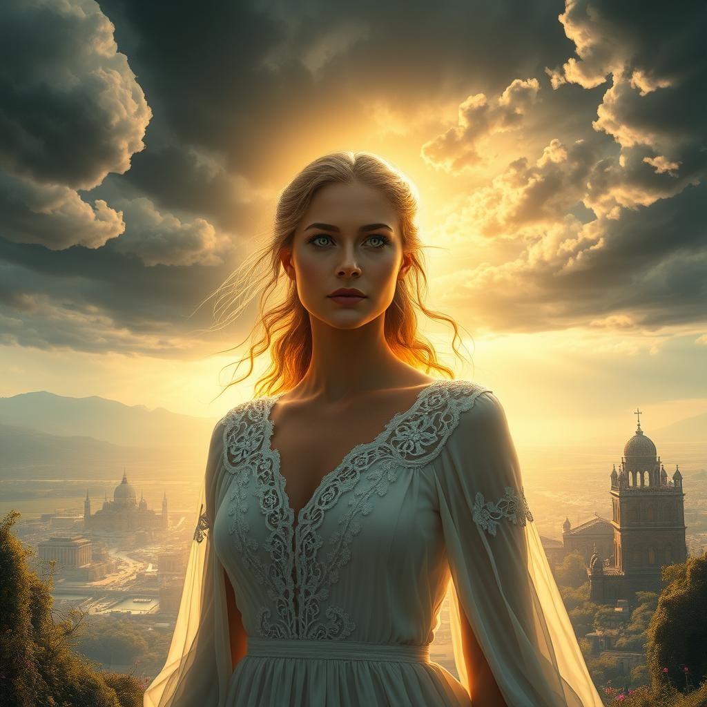 Resilient Woman Overcoming Trauma: Digital Matte Painting