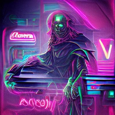 Vecna in Synthwave Neon Retro Style