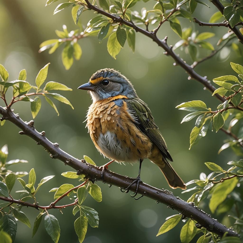 Photorealistic Summer Bird in Golden Light