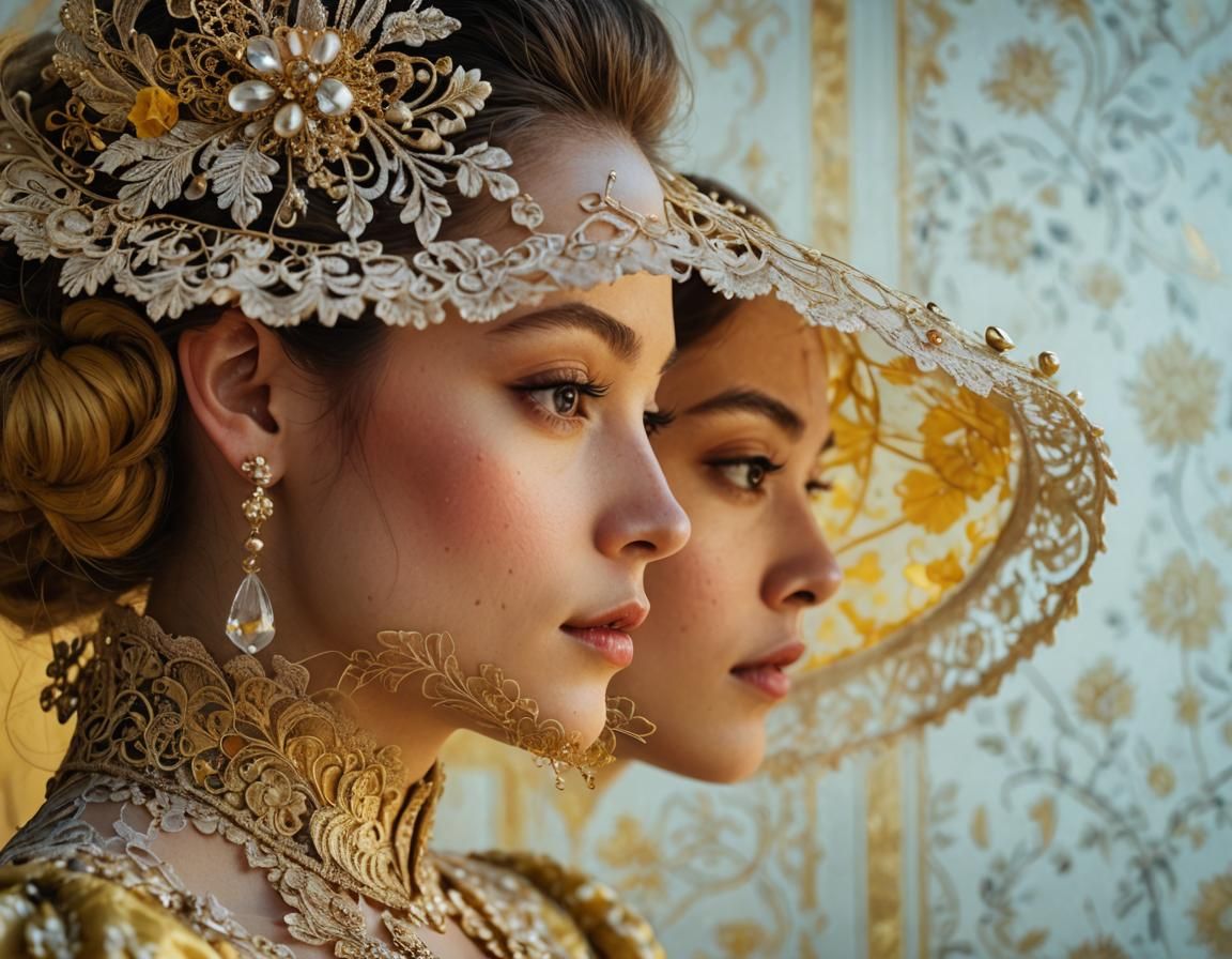 Opulent 18th Century Double Exposure Portrait